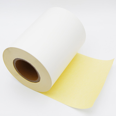 low temperature usage Vellum paper matter coated thermal transfer paper adhesive with yellow glassine liner AF2533H