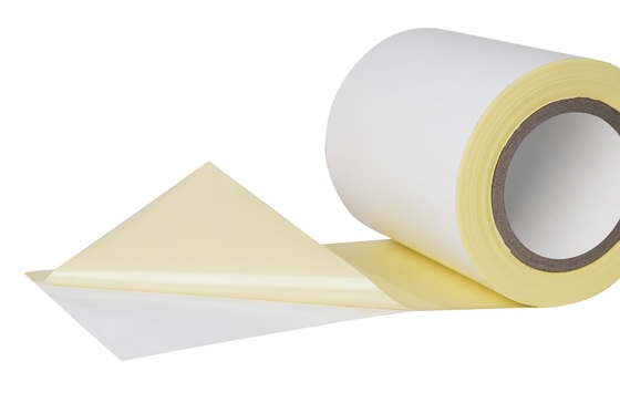 Vellum paper matter coated thermal transfer paper adhesive with yellow glassine liner HM2533H