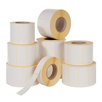 DT Direct Thermal Adhesive Thermal Sticker 58*40mm Yellow Glassine Liner