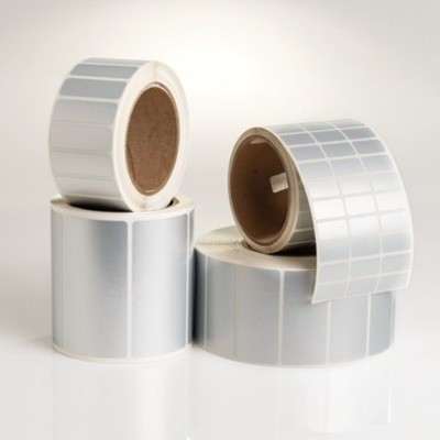 MATTE SILVER PET ADHESIVE SILVER POLISTER BARCODE LABELS