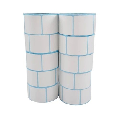 Adhesive Barcode Sticker Direct Thermal Paper with blue glassine liner