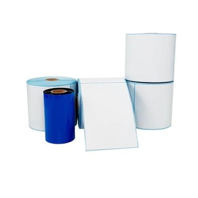 Adhesive Barcode Sticker Direct Thermal Paper with blue glassine liner