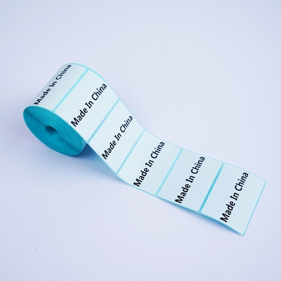 Adhesive Barcode Sticker Direct Thermal Paper with blue glassine liner