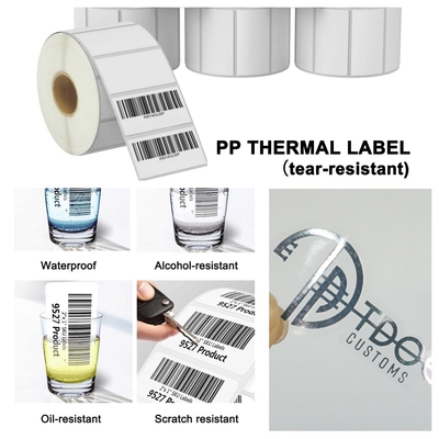 Matte PP Thermal Label Sticker Matte Synthetic Paper Label Water Proof Tear Resistant