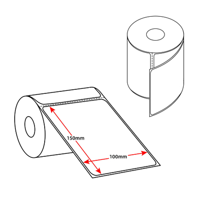 100mm*150mm adhesive waybill adhesive thermal label blank label in roll with glassine liner