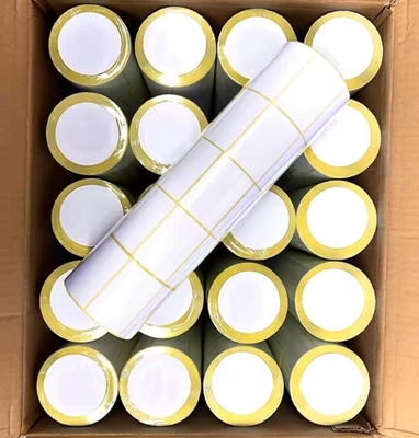 Adhesive Thermal Label  Blank Thermal Label Adhesive Barcode Sticker with yelllw glassine Liner