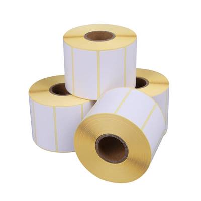 Customized BPA Free Adhesive Barcode Sticker Thermal Stickers Sacle Sticker With Yellow Or Blue Glassine Liner