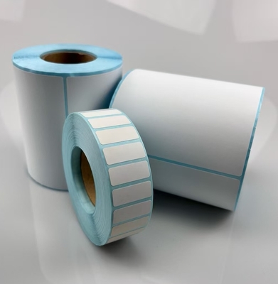 Direct Thermal Sticker DT Sticker for Barcode Printing with blue glassine liner