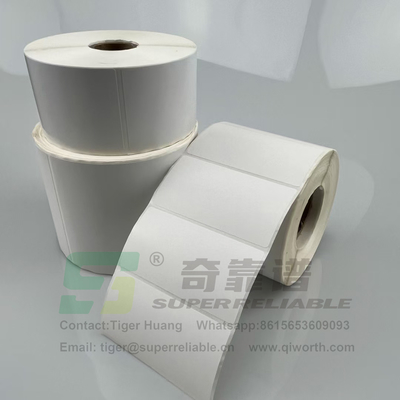 Semi Glossy Paper Adhesive Barcode Sticker Art Paper Adhesive Sticker printed by Ribbon