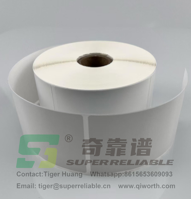 Semi Glossy Paper Adhesive Barcode Sticker Art Paper Adhesive Sticker printed by Ribbon