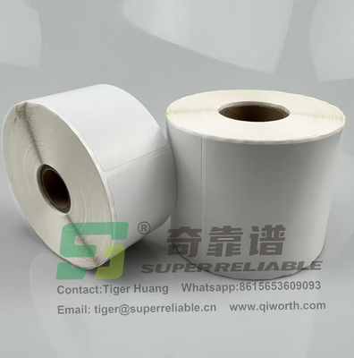 Semi Glossy Paper Adhesive Barcode Sticker Art Paper Adhesive Sticker printed by Ribbon