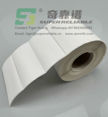 Semi Glossy Paper Adhesive Barcode Sticker Art Paper Adhesive Sticker printed by Ribbon