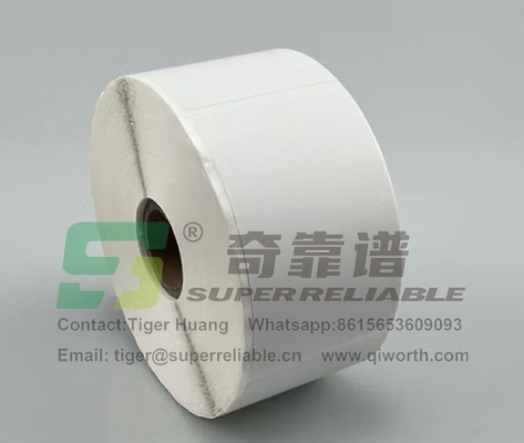 Semi Glossy Paper Adhesive Barcode Sticker Art Paper Adhesive Sticker printed by Ribbon