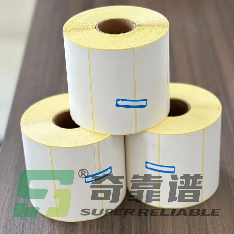 Thermal Paper Sticker Barcode Sticker with Yellow Color Glassine Liner