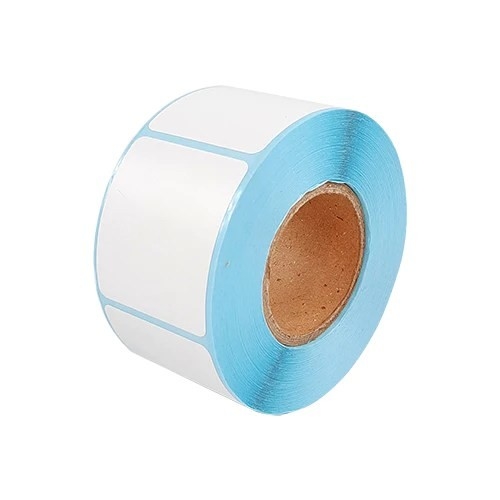 Adhesive Barcode Sticker Direct Thermal Paper with blue glassine liner