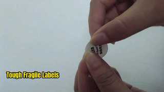 Fragile paper label material